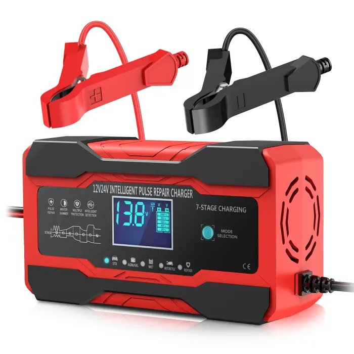 YONHAN Battery Charger 10-Amp 12V and 24V Fully-Automatic Smart Car Battery Charger, Battery Maintainer Trickle Charger, and Battery Desulfator with Temperature Compensation - Image 1