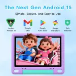 SHARECLOUD 10 inch Kids Tablet, Android Tablet for Kids, 24GB RAM 64GB ROM, 1TB Expandable, with EVA Case, Parental Control, 6600mAh Battery, Dual Camera, BT5.4, WiFi 6, Gift (Purple) - Image 7