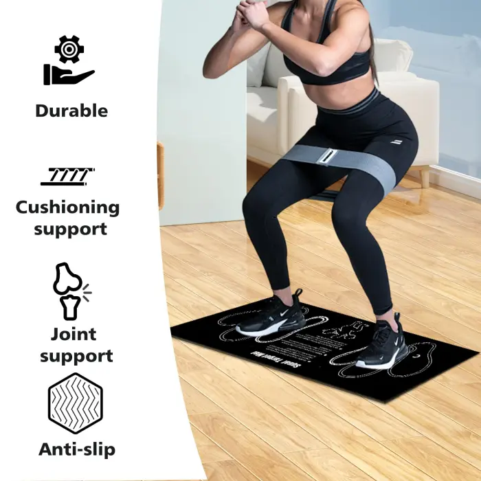 Squat Mat With Foot Position - Anti Slip Training Mat, Perfect for Leg and Abdominal Exercises. Squat Pads Can Activate Muscles and Prevent Sports Injuries,Lightweight and Portable. - Image 7