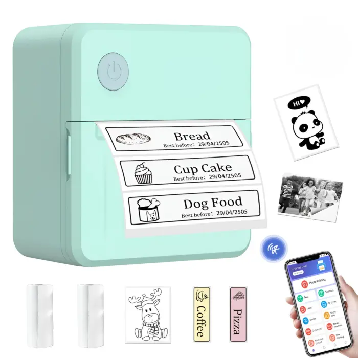 71NOIJv530L LECHPRO® Label Makers, Label Maker Machine with Tape, Bluetooth Label Maker, Portable Thermal 2 Inch Label Printer for Small Business, Barcode, Address, Logo, Clothing, Sticker Printer for Phones - Image 1