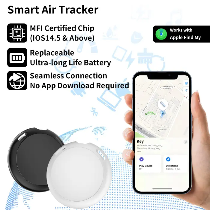 2 Pack GPS Tracker for Vehicles Work with Find My (iOS Only) Real Time Mini Car tracker Item Finder Global Coverage Tracking Devices for Cars Hidden No Monthly Fee or Subscription No SIM Card Required - Image 7