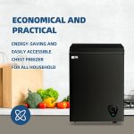 Chest Freezer 3.5 cu.ft Small Deep Freezer Mini Outdoor Black Chest Freezers with 7 Temperature and Removable Basket Settings Ideal for Apartment Office RV Cabin Kitchen - Image 7