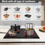 Noxton 24 Inch Electric Cooktop 4 Burners Electric Stove, Built-in Ceramic Cooktop with Touch Control Child Lock Timer Easy To Clean with Hard Wire 6000W 240V - Image 5