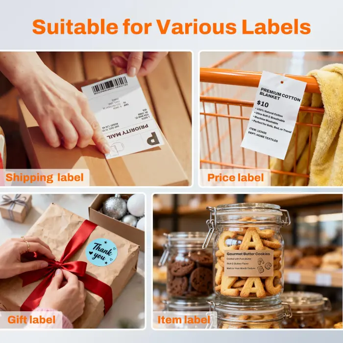 Perfetonair Bluetooth Thermal Shipping Label Printer, 4x6 Portable Wireless Thermal Address Label Printer for Small Business, Compatible with iPhone Android Windows, Used for Ebay Shopify USPS, White - Image 2