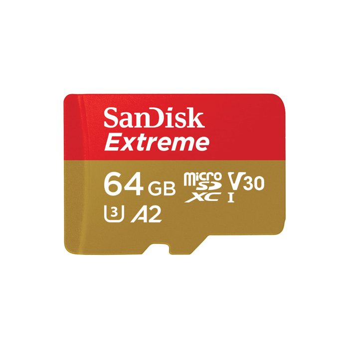 71PYMjzwsVL SanDisk 64GB Extreme microSDXC UHS-I Memory Card with Adapter - Up to 170MB/s, C10, U3, V30, 4K, 5K, A2, Micro SD Card - SDSQXAH-064G-GN6MA (Renewed) - Image 1