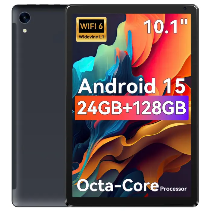 71PbimKAYbL URAO Tablet,10.1" Android Tablet with Octa-core Processor 24GB RAM 128GB ROM HD IPS Touchscreen 8H Battery, Wi-Fi 6, BT 5.0, Dual Camera, Android 15 Tablets 2025 - Image 1