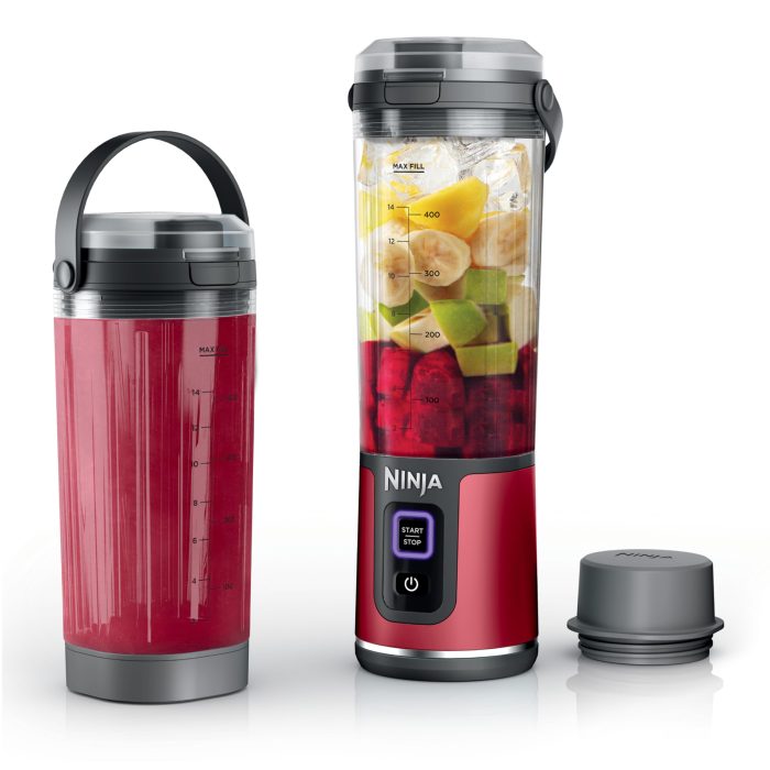 71PeSyHVyVL Ninja Blast Portable Blender & Accessories, Cordless, 18oz. Vessel, Personal Blender for Shakes & Smoothies, Leakproof Lid & Sip Spout, USB-C Cord, Dishwasher Safe Parts, BPA Free, Red, CL155ARD (Renewed) - Image 1