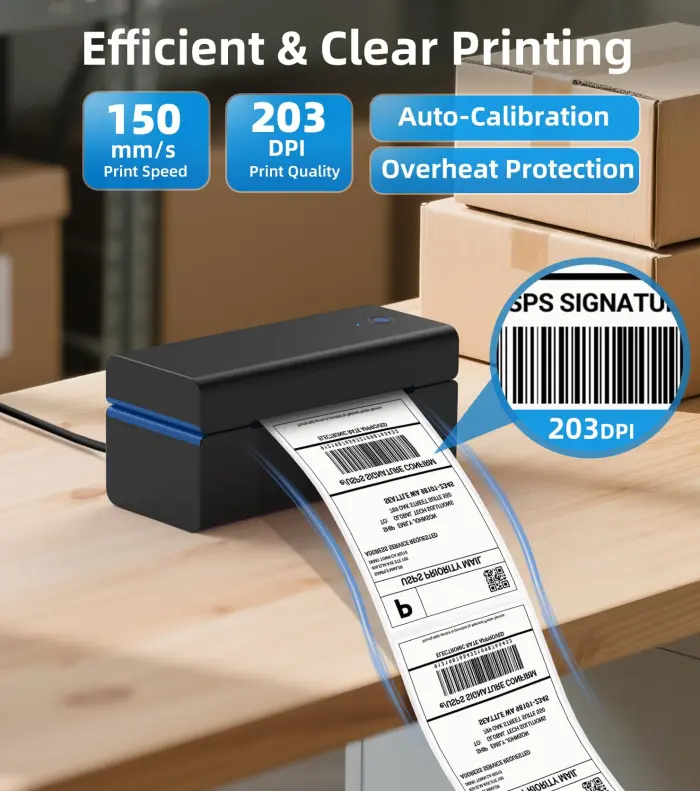 ORGSTA Bluetooth Thermal Shipping Label Printer T001-Plus Wireless 4x6 Shipping Label Printer for Small Business Support Android iPhone & Windows Widely Used for Amazon, Ebay, Shopify, Etsy, USPS - Image 4