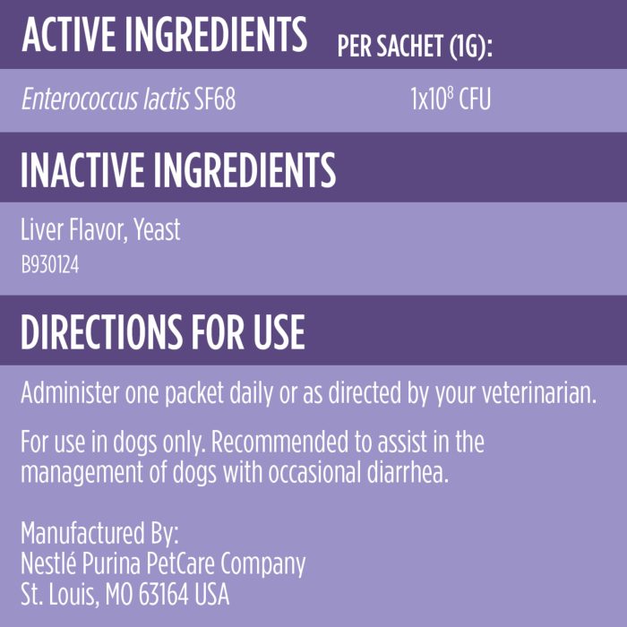 Purina Pro Plan Veterinary Supplements FortiFlora Canine Probiotics for Dogs, Helps Digestive Gut Health and Diarrhea - 30 ct. Box - Image 7