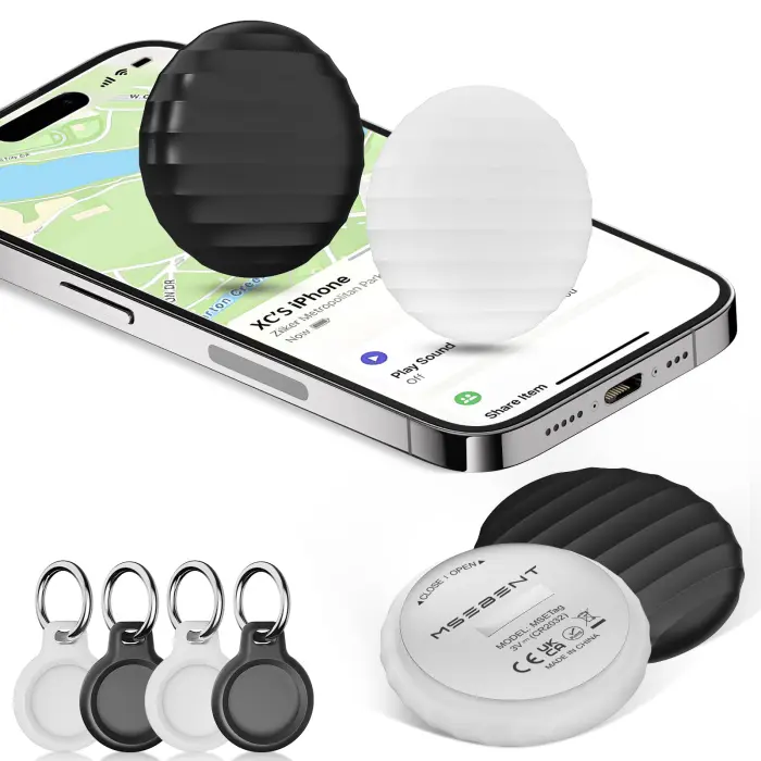 Air Tracker Tag (4 Pack) - Apple MFi Certified & IP67 Waterproof | Works with Apple Find My Network (iOS) to Track Keys, Wallet, Luggage & More - Image 1