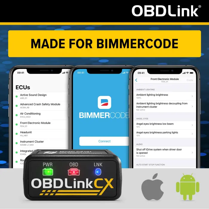 OBDLink CX Bimmercode Bluetooth 5.1 OBD2 Adapter for BMW/Mini, Works with iPhone/iOS & Android, Car Coding, OBD II Diagnostic Scanner - Image 6