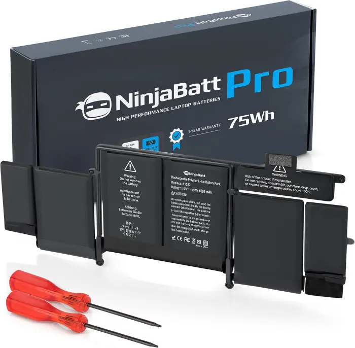 NinjaBatt Battery A1502 A1582 for Apple MacBook Pro Retina 13” A1493 [Early 2015, Mid 2014, Late 2013] - High Performance [75Wh/11.42V] - Image 2