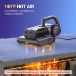 FEPPO Mattress Vacuum Cleaner, 16Kpa Bed Vacuum Cleaner with 253.7nm UV-C Light, 140°F Heat, HEPA Filter & Ultrasonic, Versatile Handheld Vacuums for Bed, Sofa, Couch, Crib(Corded, 500W) - Image 5