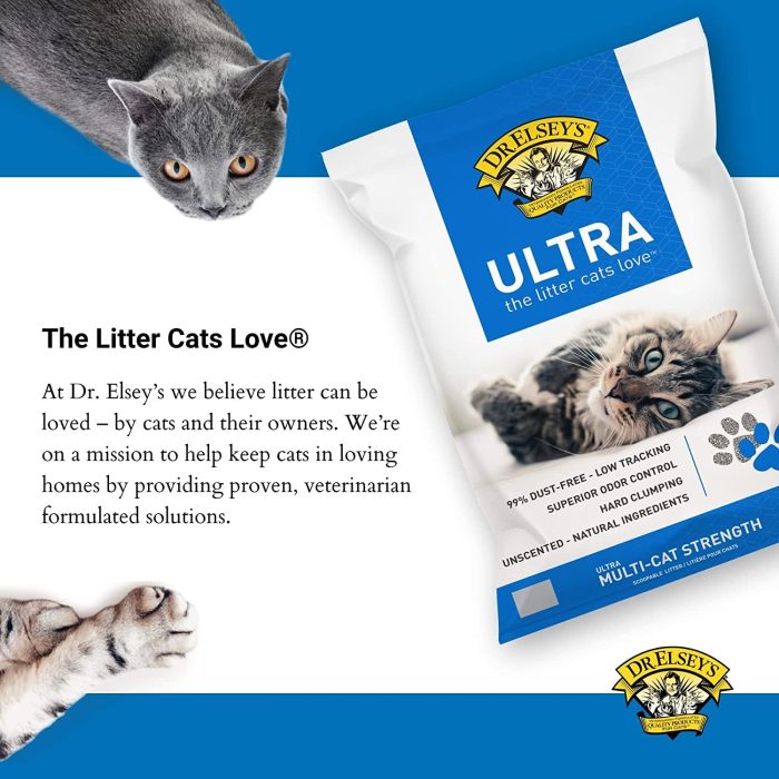 Dr. Elsey's Ultra UnScented Clumping Clay Cat Litter 40 lb. Bag - Image 8