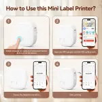 XenGro Mini Label Maker Machine with Tape – Portable Bluetooth Mini Label Printer, Wireless Thermal Label Maker, Waterproof & Rechargeable, Built-in Cutter, for Home, Office, School, Kitchen – White - Image 7