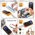 Digital Multimeter Voltmeter Battery Voltage Multi Tester Continuity Ohm Volt Amp DC AC Current Resistance Diodes 2000 Counts Electrical Test Meter with Leads Backlight LCD Display - Image 5
