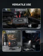 AstroAI S8 Ultra 4000A Car Jump Starter, Jump Box up to All Gas Engines & 12L Diesel, 12V Portable Power Bank with USB/Type-C Ports, 3 Modes LED Flashlight, Auto Battery Booster with Jumper Cable - Image 2