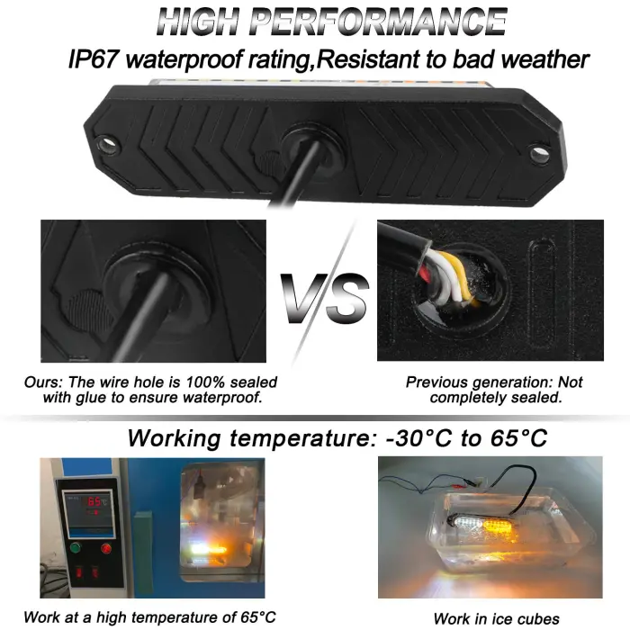 ASPL 8pcs Sync Feature Ultra Slim 12-LED Surface Mount Flashing Strobe Lights for Truck Car Vehicle LED Mini Grille Light Head Emergency Beacon Hazard Warning Lights (Amber/White) - Image 5