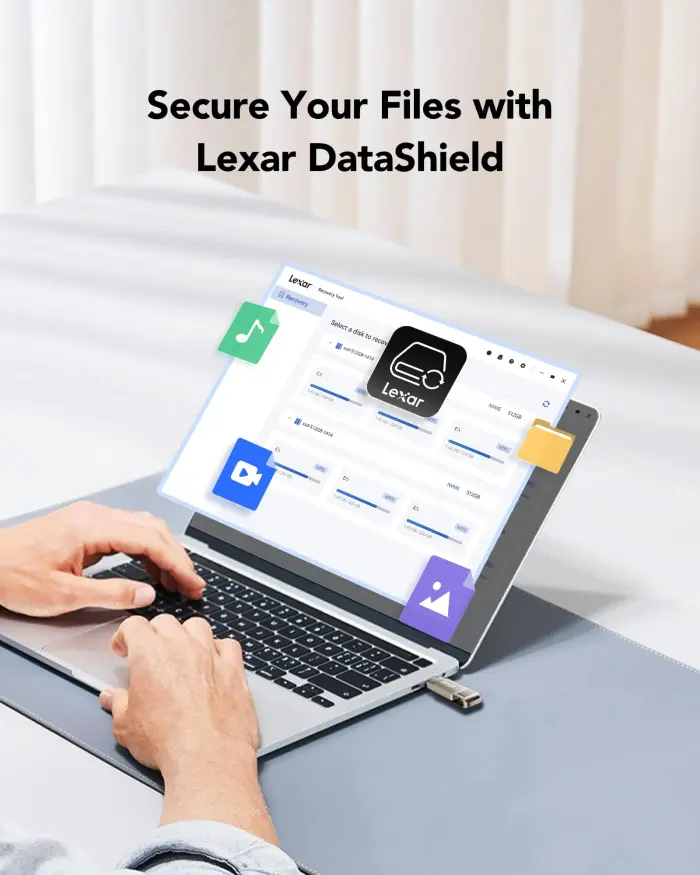 Lexar D40E 128GB Dual USB 3.2 Gen 1 Type-C Jump Drive, USB-C Flash Metal Housing Swivel Design Thumb Drive (Champagne Silver) - Image 3