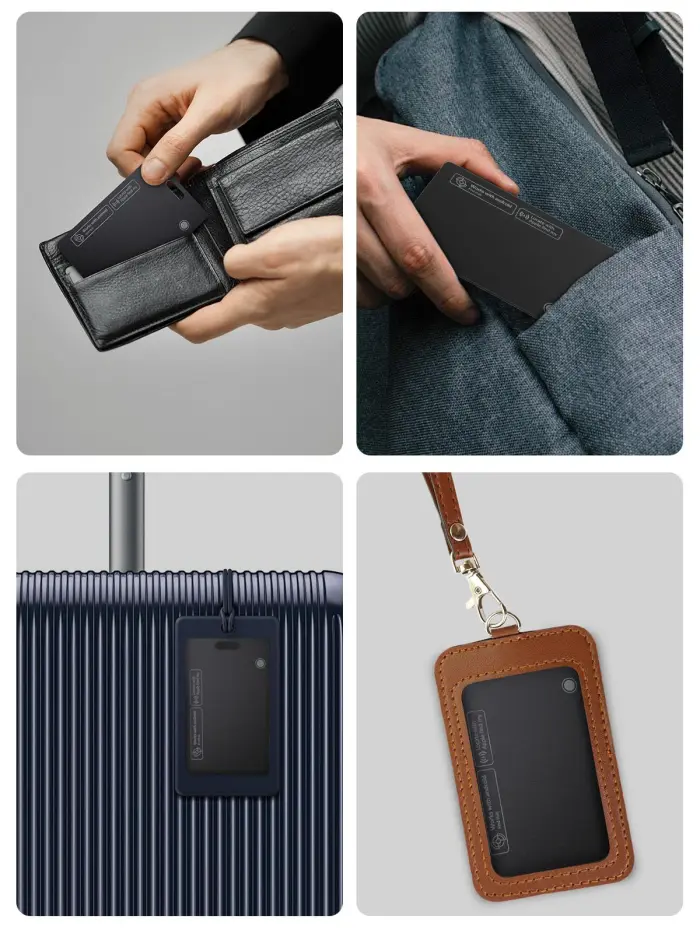 Lmrbelec Wallet Tracker Card for Apple & Android, Find My Credit Card Tracker for Wallet, Luggage, Passport, Rechargeable Tracking Card Works with Apple Find My & Google's Find Hub (Black, 1 Pack) - Image 2