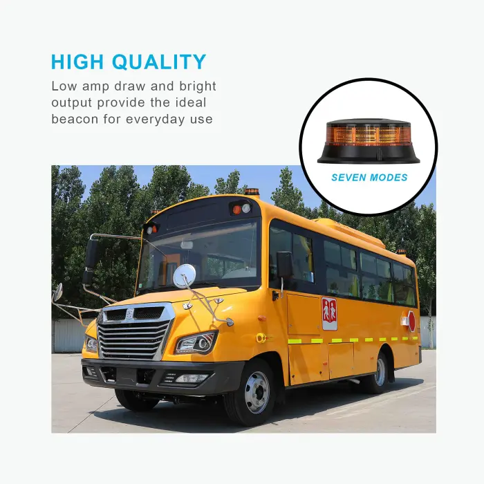 Agrieyes Amber Beacon Light 4.2Inch, Flashing Safety Warning Lights Permanent/Magnet Mount (Amber, Screw) - Image 3