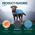 Kuoser Waterproof Dog Coat, Reversible Dog Jacket for Medium Dogs, Adjustable Durable Doggie Winter Coat Warm Puppy Cold Weather Apparel from Small to Large Breed, Blue M - Image 6