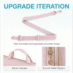 BAGSMART 15.6 Inch Laptop Case Sleeve Compatible with MacBook Pro 16 Inch,15.6 Inch HP,Dell,Acer Aspire,Asus Notebook, Lightweight Laptop Bag for Women with Shoulder Strap,Pocket,Handle, Pink - Image 5