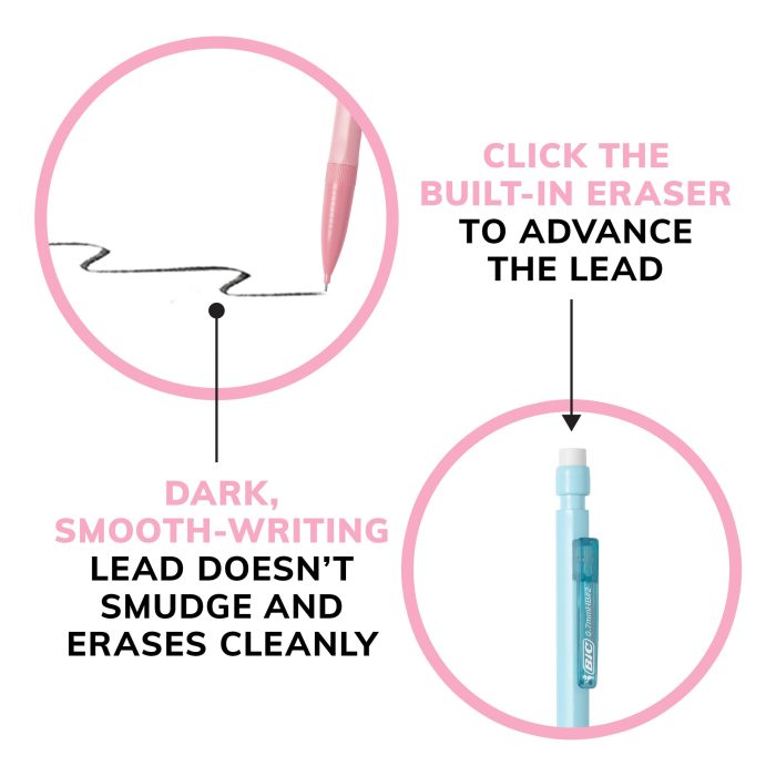 BIC Xtra-Smooth Pastel Mechanical Pencil, 0.7 mm Medium Point, No. 2 Lead, 24-Count - Image 2