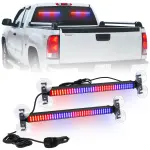 XRIDONSEN 2 in 1 Red Blue Traffic Advisor Police Light Bar 144 LED Interior Front Windshield Dash Rear Window Police Lights Emergency Strobe Warning Hazard Safety for Vehicles Trucks (2x17.7 inch)
