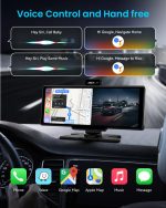 Portable Apple Carplay Screen, 10’’ Car Stereo Wireless Car Play & Android Auto Touch Screen, 4K Dash Cam, 1080P Backup Camera, Mirror Link/Voice Control/Music Play/GPS Navigation - Image 6