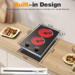 Cooksir 2 Burner Electric Cooktop 220V - Built-in 12 Inch Electric Stove Top 3000W, Ceramic Cook Top Radiant, 9 Power Heating Levels, Overheat Protection, Retro Knob, 220V - 240V Hard Wired (No Plug) - Image 5