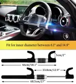 Tevlaphee Steering Wheel Lock, Car Lock Anti Theft Keyless Extendable Retractable Password 5 Coded Combination Lock, Heavy Duty Universal Fit (Black) - Image 3