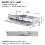 FIREGAS 30 inch Range Hood Under Cabinet, Ducted/Ductless Convertible Stainless Steel Kitchen Range Hood with Rocker Button Control, 2 Speed Exhaust Fan, 300 CFM Aluminum Filter Included - Image 2