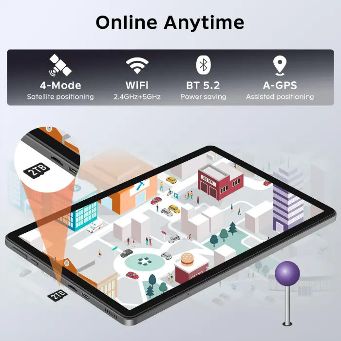 Android 16 Tablet 11 Inch with Gemini AI, T7250 Octa-Core, 24GB RAM + 256GB ROM /2TB TF, 16MP+8MP, 1920x1200 IPS HD Display, 8000mAh, Widevine L1, GPS, 2 in 1 Tablets with Keyboard Mouse Stylus - Image 2