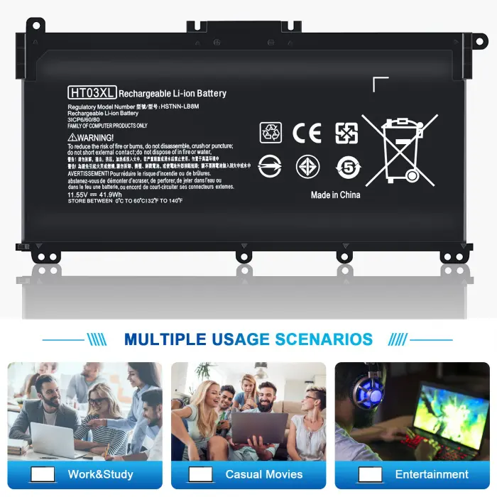 TSKYBEAR HTO3XL Laptop L11119-855 HT03XL Battery Compatible with HP Pavilion 14 15 17 15-CS 15-DA 15-DB Series 15-DA0012DX 14-CE0068ST 15-CS3073CL 15-CS3153CL 15-CS2064ST 15-DA0014DX HT03041XL - Image 2