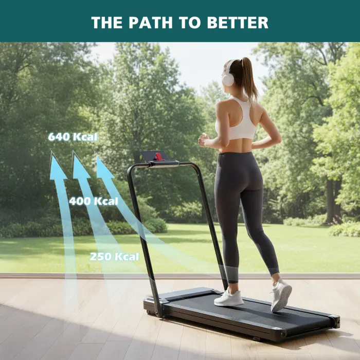 Smug Compact Armless Treadmill, Space Saving Design for Home & Office, Quiet Under Desk Walking Pad, 200 Lbs Capacity 3 in 1 Portable Walking Treadmill - Image 3