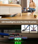 KARDV Cordless Vacuum Cleaner, 500W/40Kpa Vacuum Cleaners for Home, 60Mins Stick Vacuum with LED Display, Anti-Tangle & Wall Mount Charging, 8 in 1 Lightweight Vacuum for Hard Floors Carpet Pet Hair - Image 4