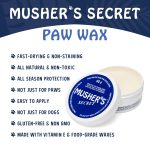 Musher's Secret Dog Paw Wax 60g – Moisturizing Dog Paw Balm – Helps Protect & Heals Cracked Paws – Creates an Invisible Paw Protectors Barrier – All-Natural Nose & Paw Balm with Vitamin E - Image 2