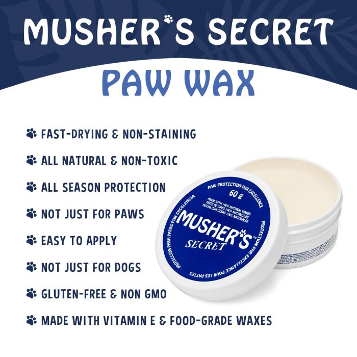Musher's Secret Dog Paw Wax 60g – Moisturizing Dog Paw Balm – Helps Protect & Heals Cracked Paws – Creates an Invisible Paw Protectors Barrier – All-Natural Nose & Paw Balm with Vitamin E - Image 2
