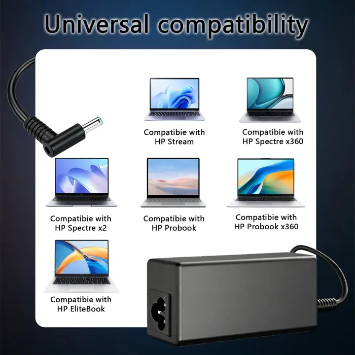 UCW 65W 45W 9FT 4.5*3.0mm Laptop Charger Replacement for HP Smart Blue Tip Computer Charger Compatible with Pavilion x360 14 15 17, Envy, Spectre, Elitebook, ProBook, Chromebook and More Power Adapter - Image 6