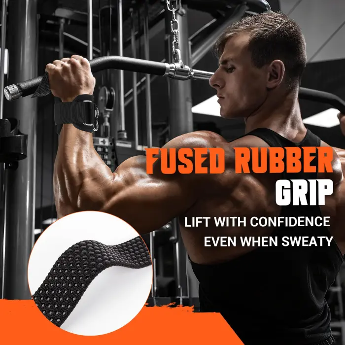 Weight Lifting Straps with D Rings, 2 In 1 Heavy Duty Gym Wrist Straps for Men, 8mm Neoprene Padded Non-Slip Lifting Wrist Straps for Weightlifting, Deadlifting, Cable Machine Workouts & Pull-Ups - Image 7