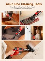 60KPa Cordless Vacuum Cleaner for Home, 700W Brushless Motor Handheld Vacuum, Dual 8000mAh Batteries, Up to 70-Min Runtime, 2L Dust Cup, LED Display, Anti-Tangle for Pet Hair, Carpet & Hardwood Floors - Image 3