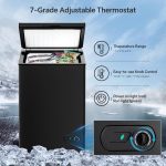 Kismile 3.5 Cubic Feet Chest Freezer with 2 Removable Baskets Free Standing Top Open Door Compact Deep Freezer with Adjustable Temperature for Home/Kitchen/Office/Bar (3.5 Cubic Feet, Black) - Image 6