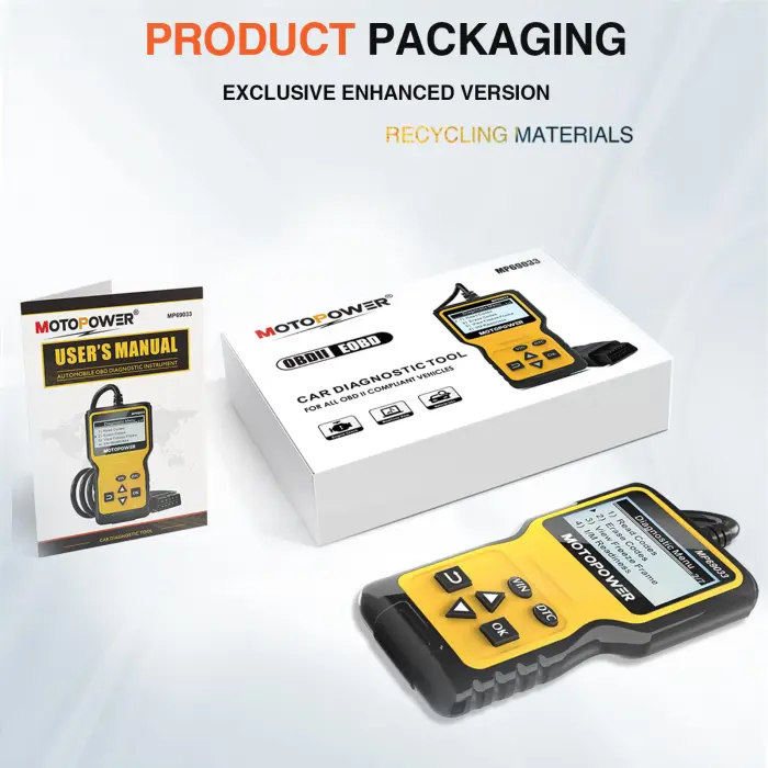 MOTOPOWER MP69033 Car OBD2 Scanner Code Reader Engine Fault Scanner CAN Diagnostic Scan Tool for All OBD II Protocol Cars Since 1996, Yellow - Image 5
