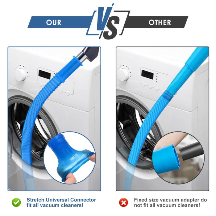 PetOde 2 Pieces Dryer Vent Cleaner Kit Compatible with Most Vacuum Cleaner, Dryer Lint Brush and Vacuum Hose Attachment with Universal Connector, Quickly Lint Remover - Image 5