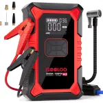 GOOLOO A3 Jump Starter with Air Compressor, 3000A Portable Car Battery Booster (9.0 Gas/6.5L Diesel) with 150PSI Auto-Shutoff Tire Inflator, 12V Supersafe Lithium Jump Box Car Battery Jumper Starter