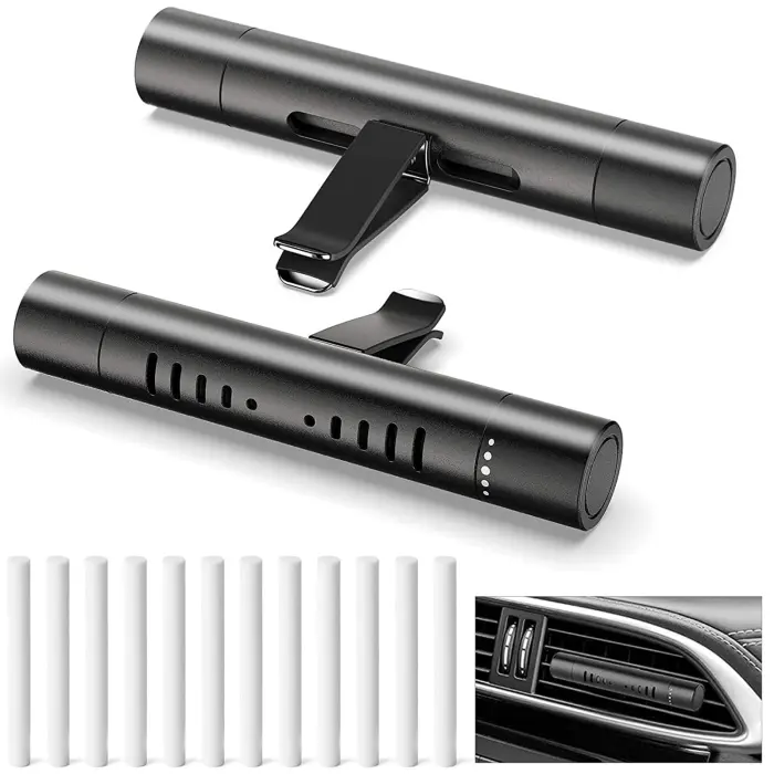 EORRZZY 2 Packs Custom Car Air Freshener Diffuser Vent Clips for Car Decoration Accessories with 12 Refill Sticks for Cars, Office, Kitchen, Bathroom, Pet Houses, Basic Refillable Kit - Image 1