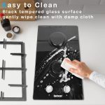 Karinear Gas Cooktop 2 Burner Propane Cooktop, 12 Inch LPG/NG Dual Fuel Gas Stove Top, Built-in Tempered Glass Gas Cooktop for Apartment, Indoor, RV - Image 2