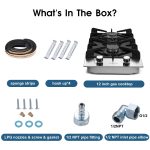 Eascookchef 2 Burner Gas Cooktop, 12 inch LPG/NG Dual Fuel Built-in Gas Stove Top, Black Tempered Glass Stove, Propane Cooktop for Apartment, Outdoor, RV, With Thermocouple Protection - Image 3