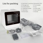 Hermitlux Countertop Dishwasher, 7 Washing Programs Portable Mini Dishwasher with 5-Liter Built-in Water Tank for Apartments & RVs, LED Light, Glass Door, No Hookup Needed - Image 2